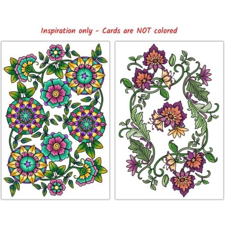 colorable greeting cards, adult coloring greeting cards with envelopes