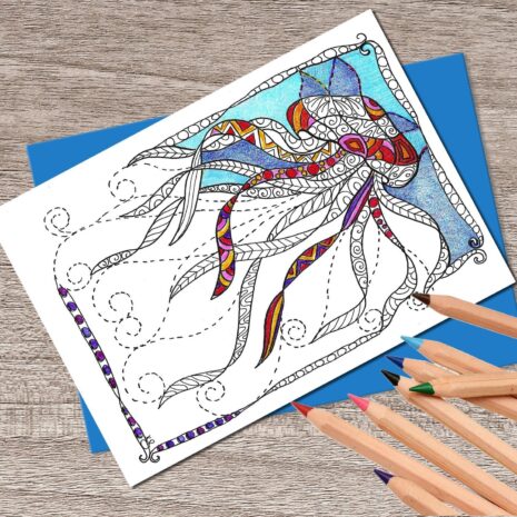 colorable greeting cards, adult coloring greeting cards