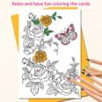 colorable greeting cards, adult coloring greeting cards with envelopes