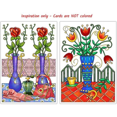 colorable greeting cards, adult coloring greeting cards with envelopes