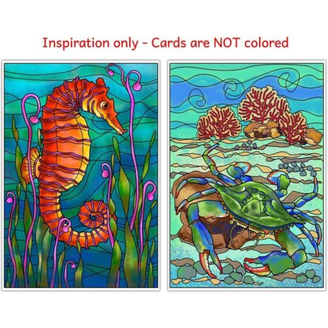 coloring greeting cards, adult coloring greeting cards