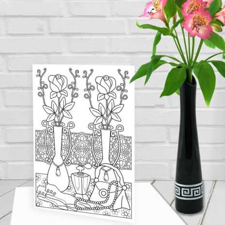 colorable greeting cards, adult coloring greeting cards with envelopes