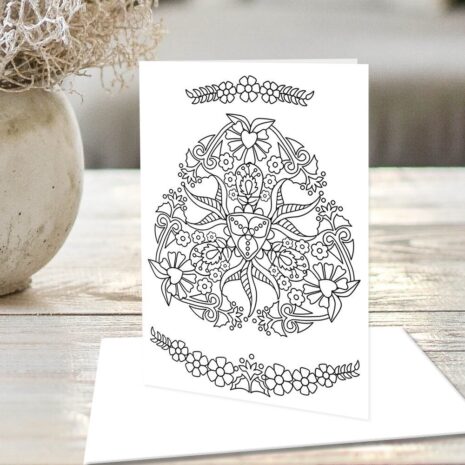 mandala coloring greeting cards, adult coloring greeting cards