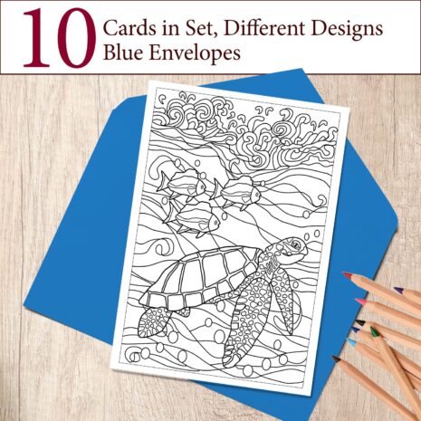 coloring greeting cards, adult coloring greeting cards